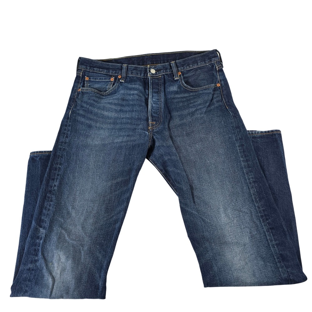 Levis 501 Original Fit Mens Dark Wash Straight Leg Jeans Blue W36 L34